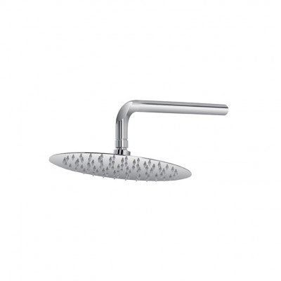 Braccio Doccia tondo Curvo Lungo 35 cm in acciaio Cromo
