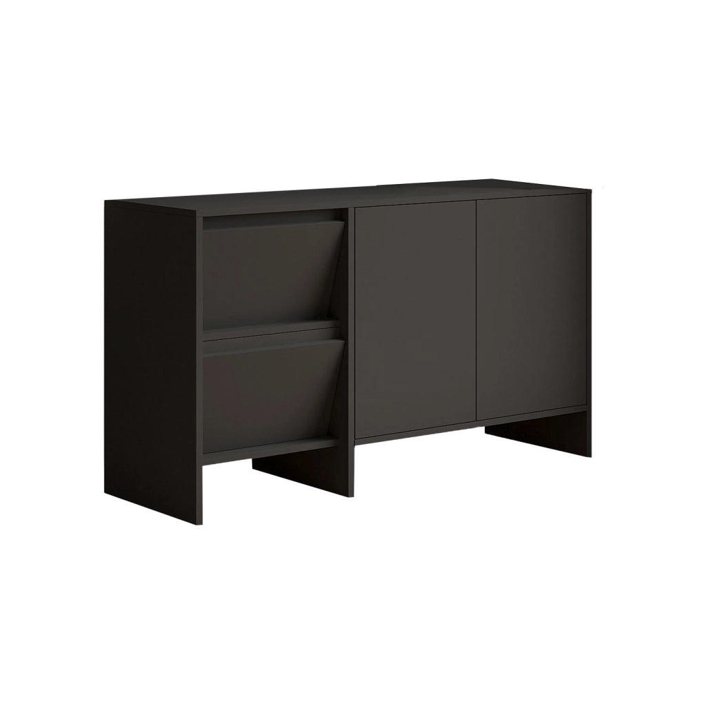 Credenza in legno "Laris 130" - 130 x 44 x 82 cm - Grigio antracite