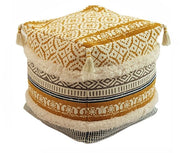Copri Settore Ottomano - Piuma a Spina - Giallo - 35x35x35cm