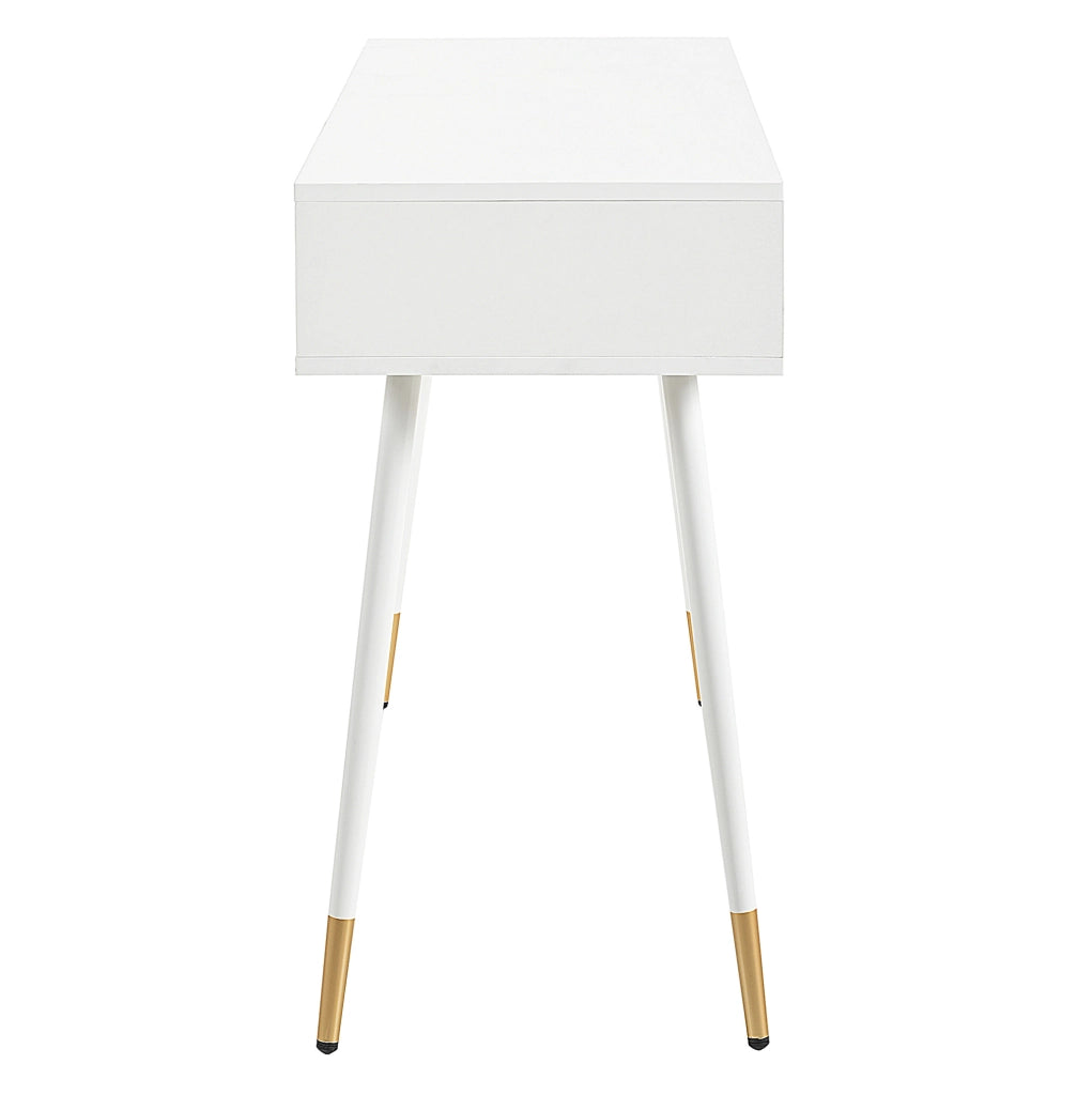 Tavolo da toeletta 100x40x76 cm con 2 cassetti; bianco