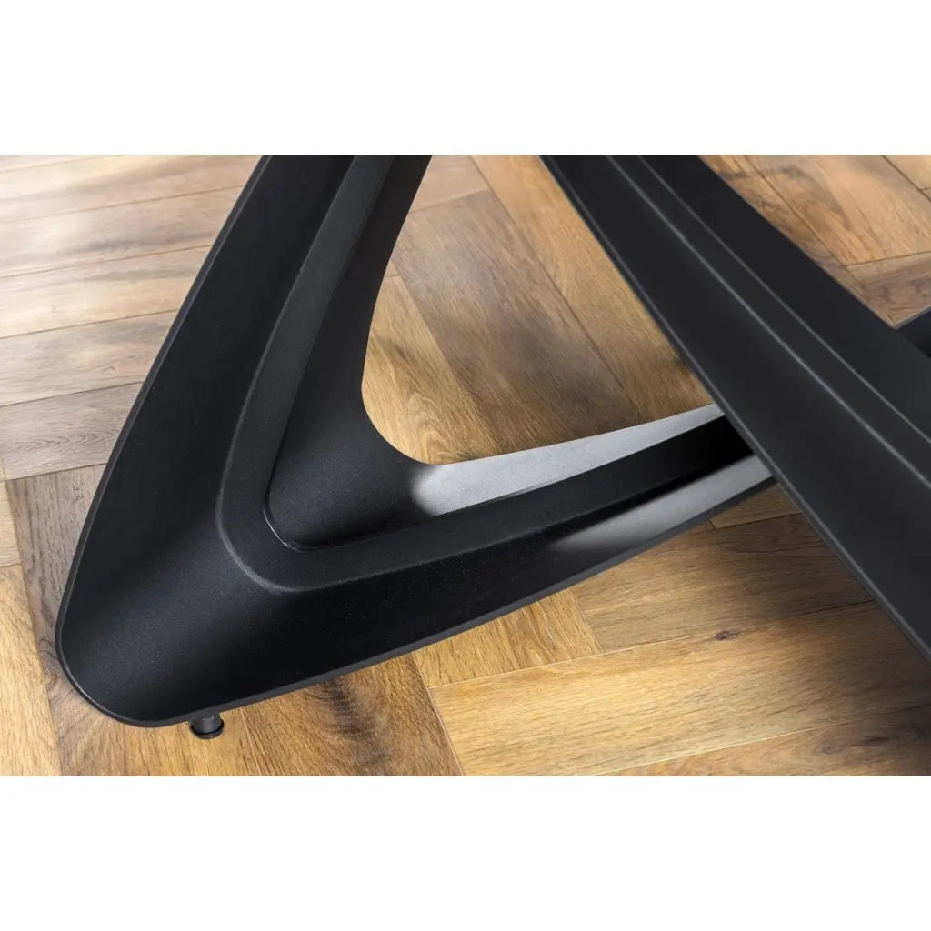 Table ZAREL – Estensibile 180 a 260 cm – Ceramica e vetro temperato – Effetto marmo bianco – Stile contemporaneo