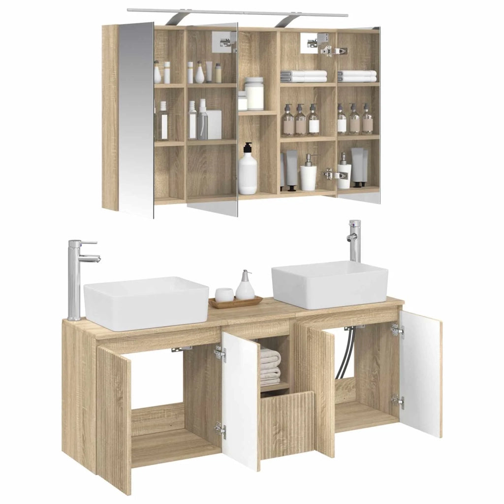 Set di Armadi da Bagno 4 pcs Rovere Sonoma Legno ingegnerizzato 3406417