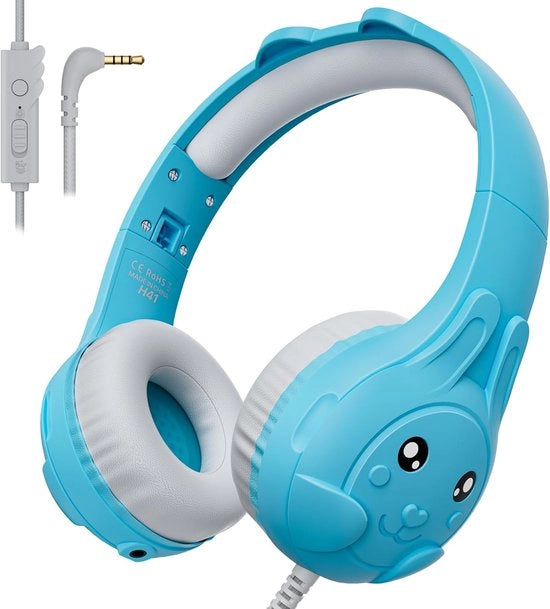 Cuffia per bambini con cavo - Cuffia per bambini - Cuffia per computer con cavo - Regolazione del volume sicura - Scuola - Tablet - Laptop - Viaggi - Ascolto di musica
