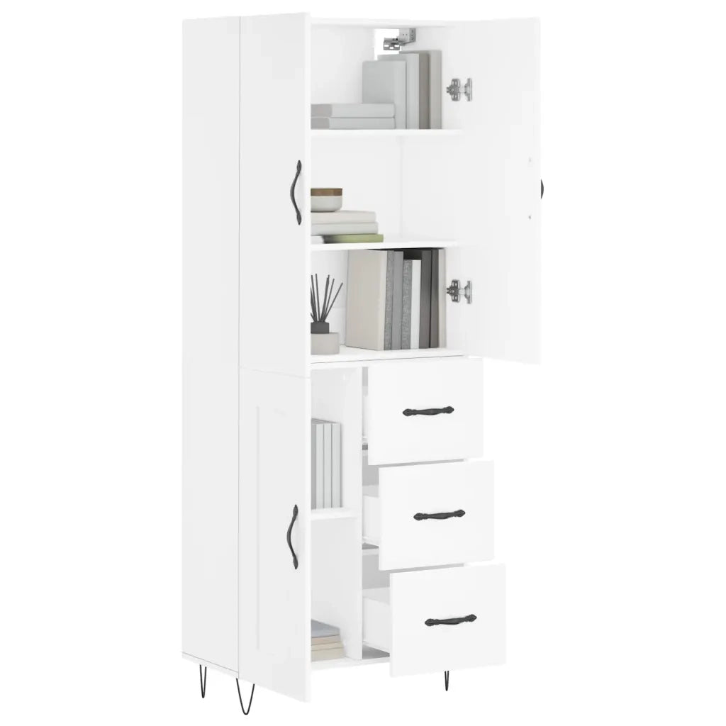 Credenza | Madia | Buffet da pranzo | Armadio da pranzo Bianca 69,5x34x180 cm in Legno Multistrato