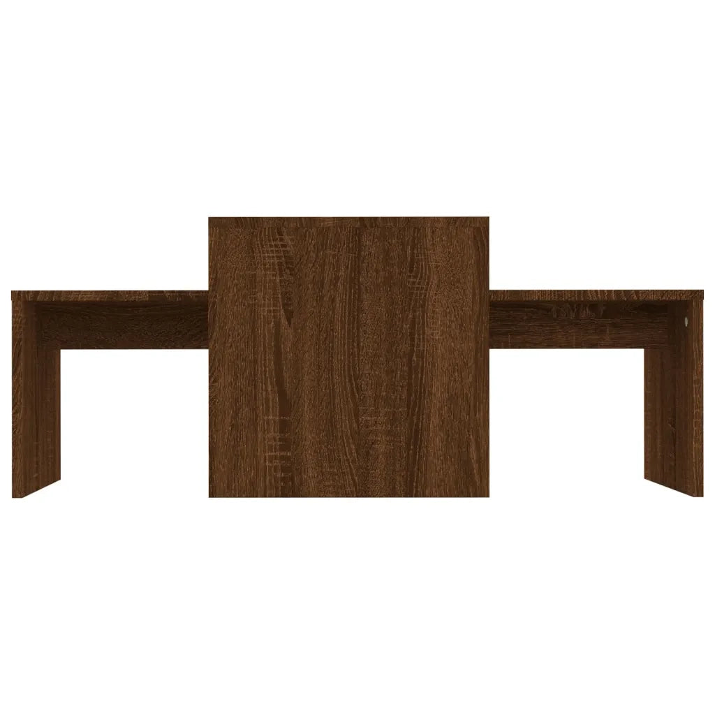 Set di Tavolini Rovere Marrone 100x48x40 cm Legno Multistrato cod mxl 9100