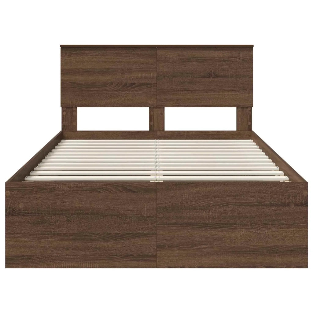 Struttura del letto con testiera Rovere Marrone 120 x 190 cm