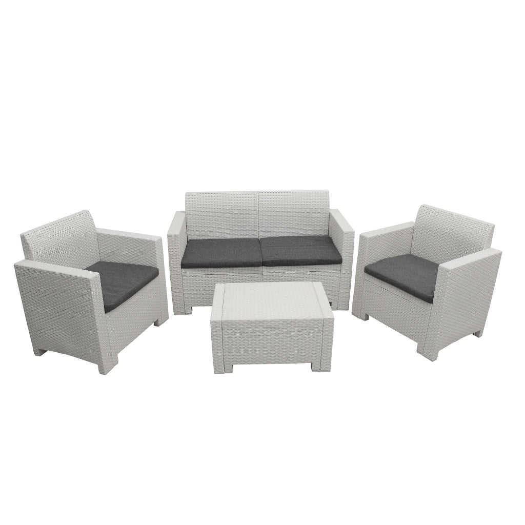 SALOTTO NEBRASKA A 2 POSTI IN WICKER BIANCO