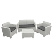 SALOTTO NEBRASKA A 2 POSTI IN WICKER BIANCO