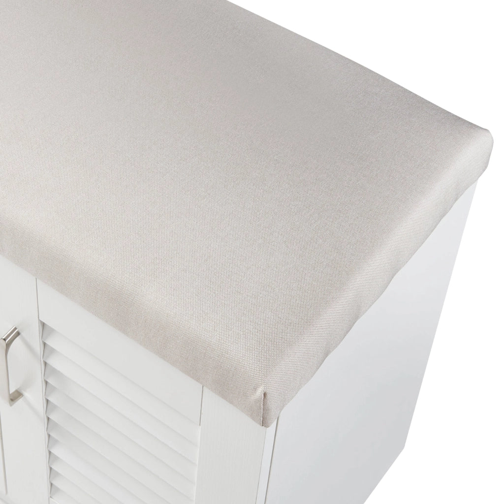 Mobiletto portascarpe Løten con panca MDF 97 x 120 x 36 cm bianco 03_0010122