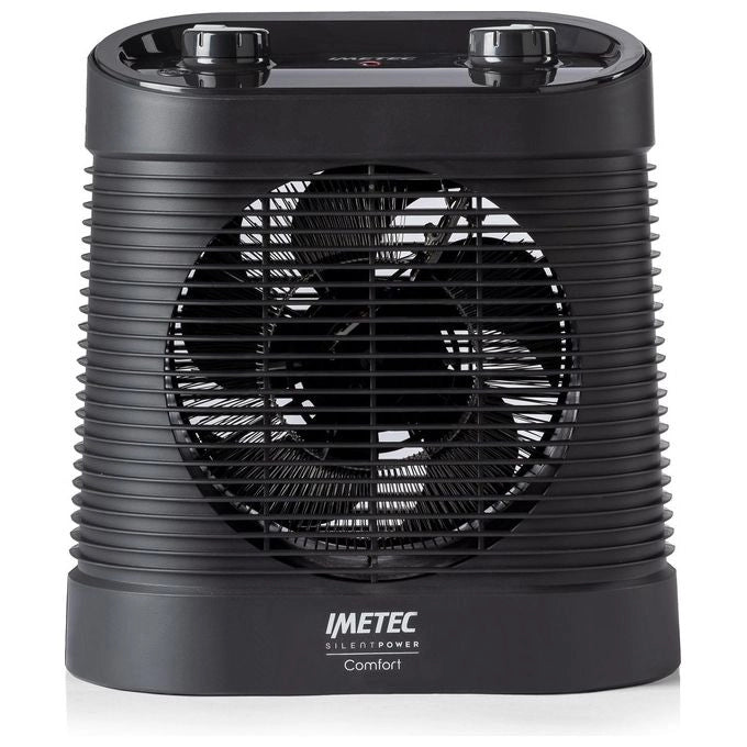 Imetec Silent Power Comfort, termoventilatore silenzioso e compatto, stufetta elettrica, 2100 w, 4 funzioni, termostato ambiente e di sicurezza, funzione antigelo, maniglia