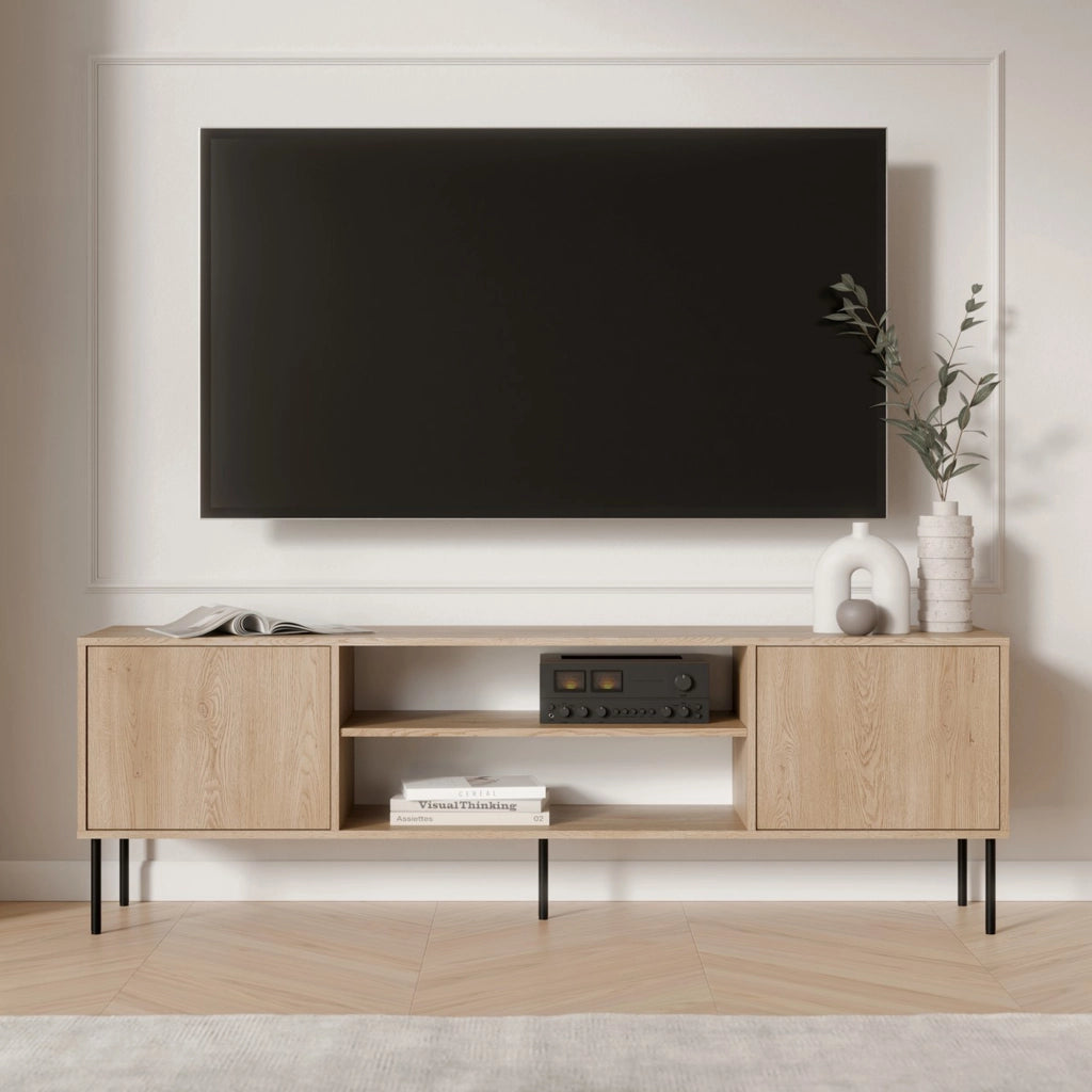 Rainerio, Mobile Porta tv un Ripiano, 4180x40x60h cm Marrone