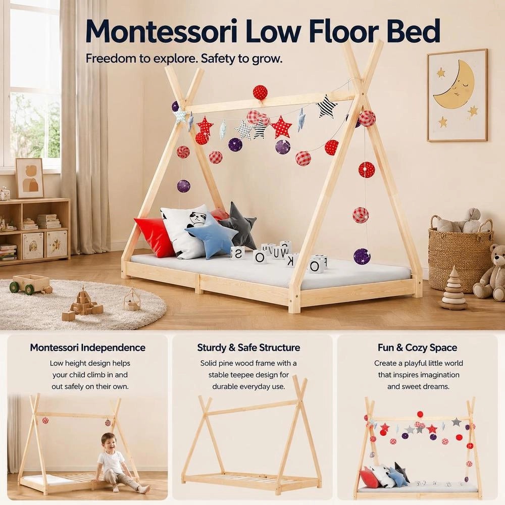 ChildrenFTs Bed Frame Solid Pine 80 X 160 Cm