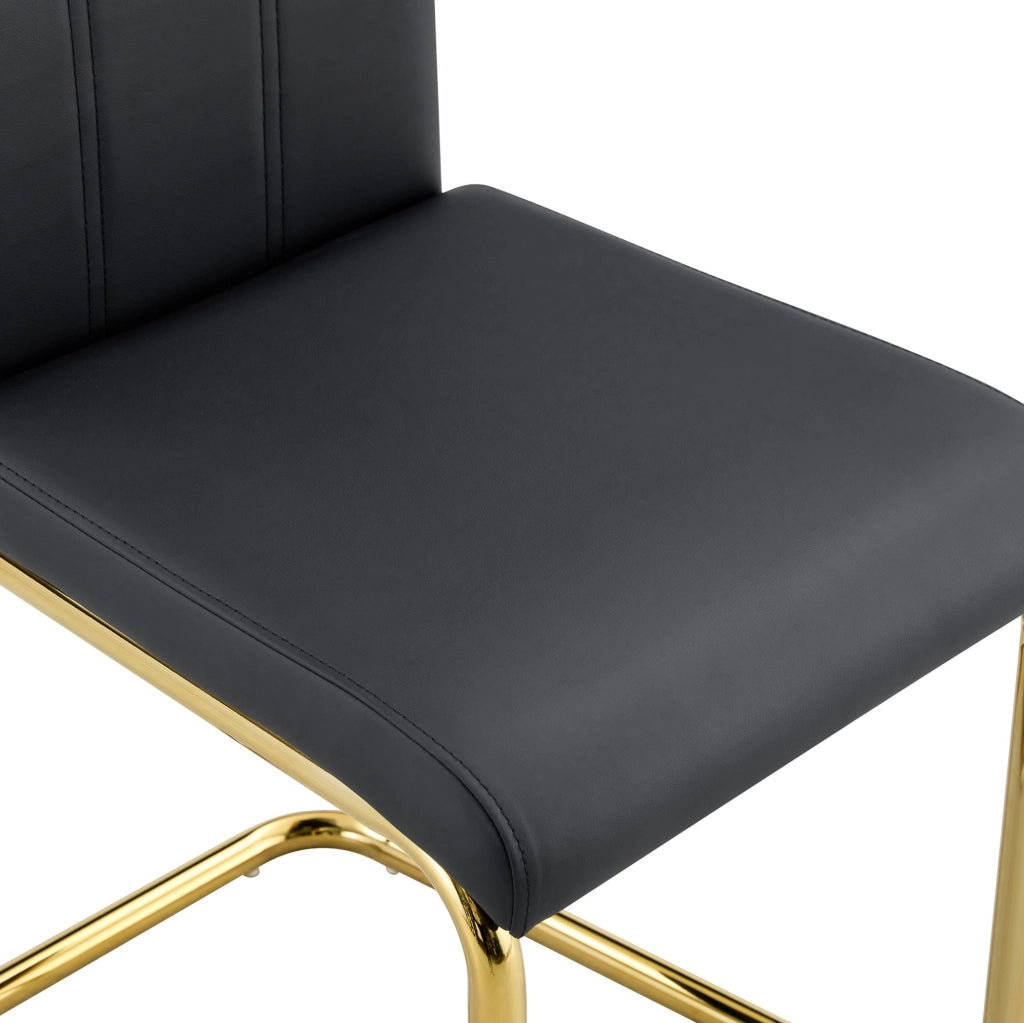 Sedia da Pranzo Nera in PU con Struttura in Metallo – Design Moderno ed Ergonomico