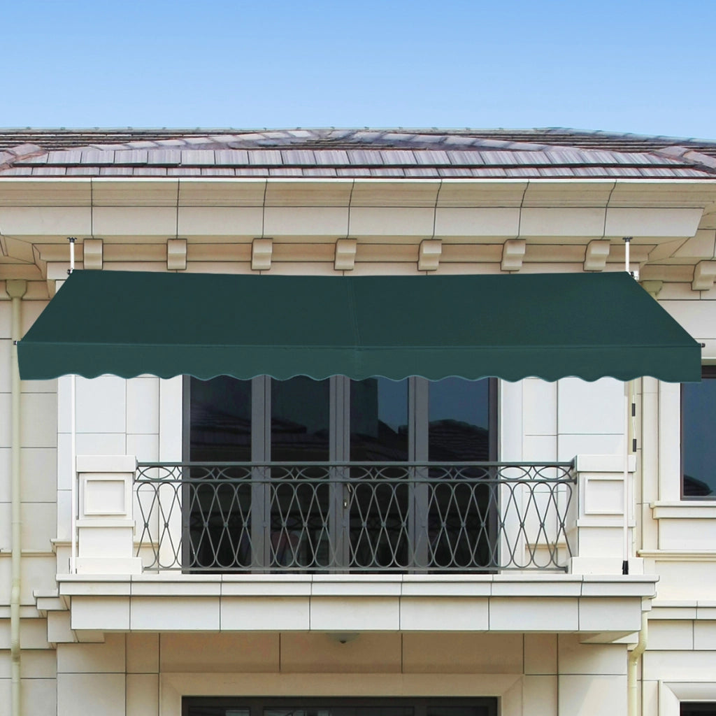Tenda da sole telescopica e retrattile, Tenda parasole resistente ai raggi UV impermeabile 395 x 120 cm Verde