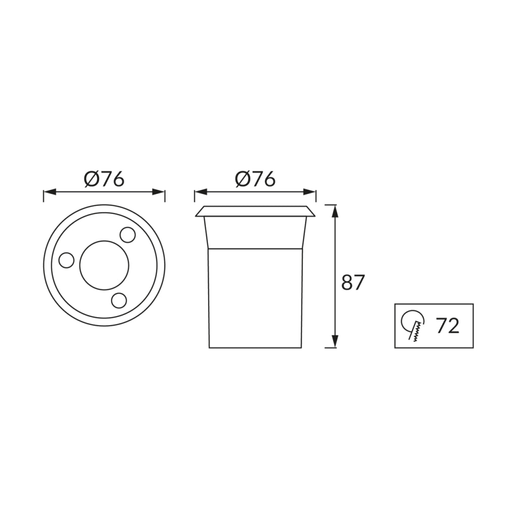 Faretto da incasso a terra Ø7,6cm cromato LED 6W IP67 Struhm