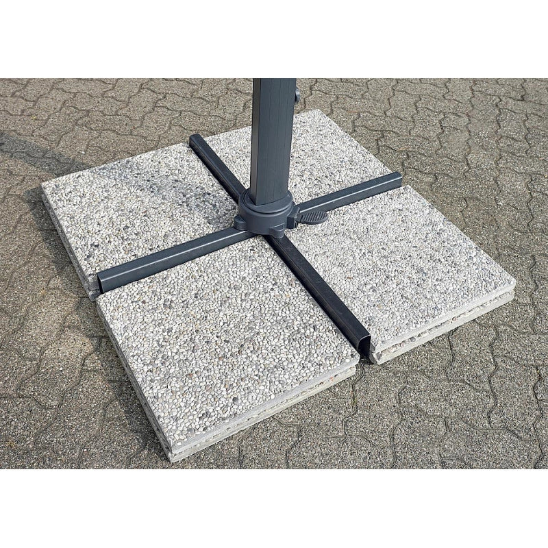 Ombrellone MOIA quadrato 4 x 4 m, fusto antracite con manigione contract