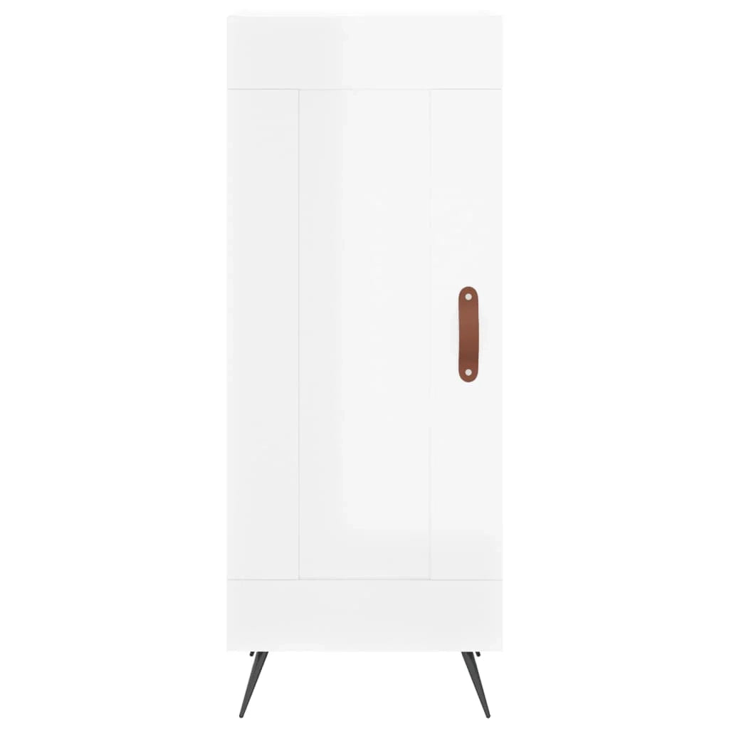 Buffet credenza cassettiera mobiletto mobile contenitore organizer per cucina soggiorno finitura lucida 34,5 x 34 x 90 cm legno ingegnerizzato bianco 02_0030604