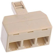 Trade Shop - Splitter Sdoppiatore Telefonico Adattatore 3 Uscite Femmina Plug Rj-11 -