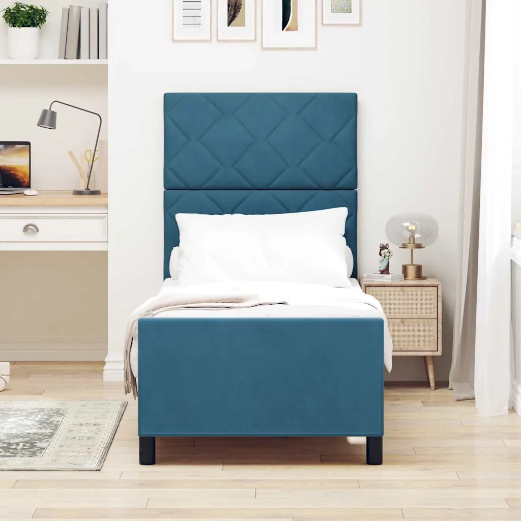 Letto a molle con testiera Blu Scuro 80 x 200 cm Velluto 3344973