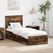 Struttura del letto con cassetto Rovere fumé 75 x 190 cm 3410760