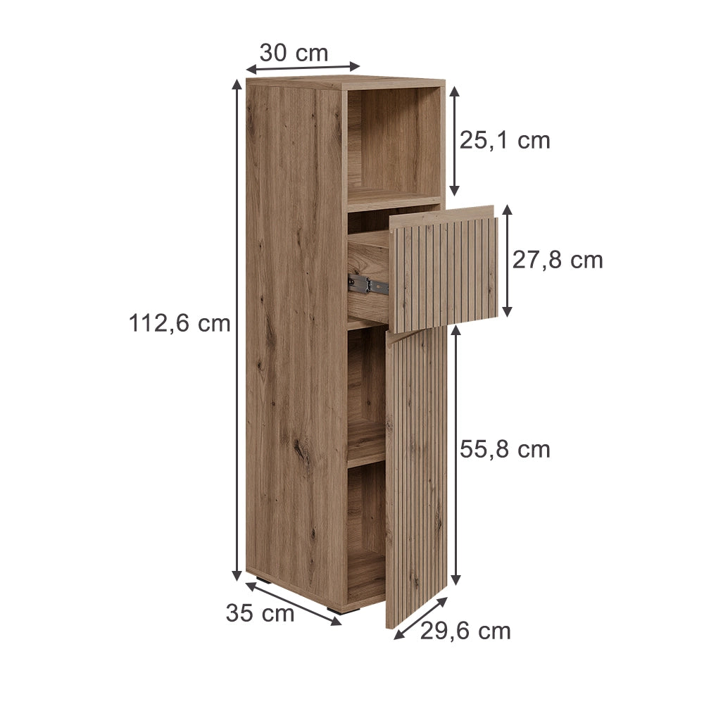 Vicco mobiletto bagno Artigiano 30 x 112.6 cm con cassetto e anta