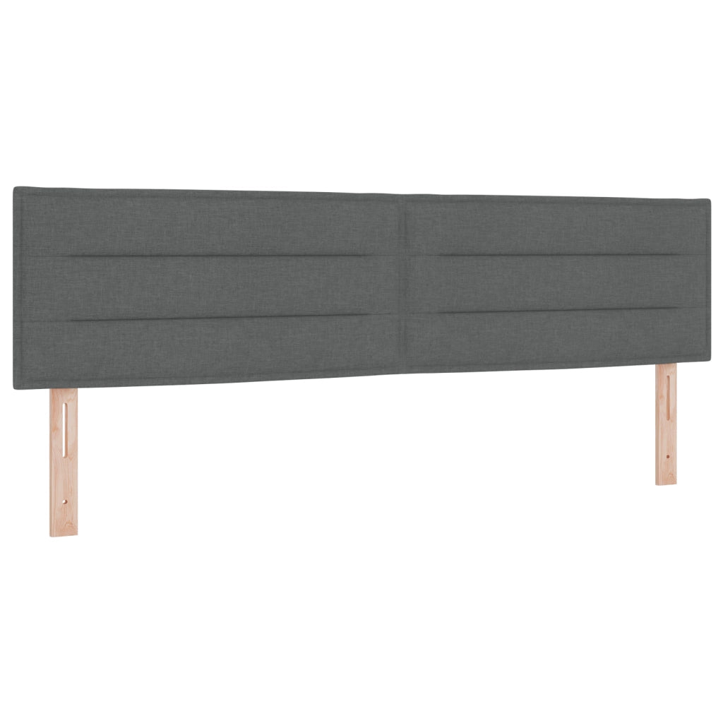 Letto Box Spring con Materasso Grigio Scuro, 180x200 cm in Tessuto