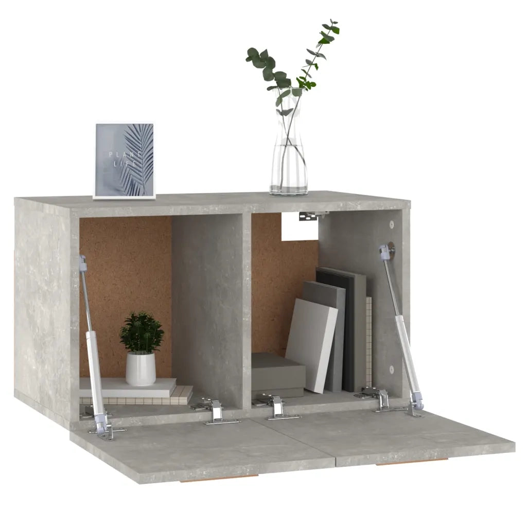 Mobile a Parete Grigio Cemento 60x36,5x35 cm Legno Multistrato 812910