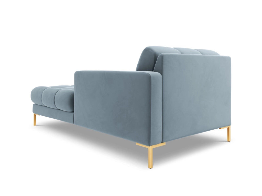 Cosmopolitan Design - Chaise longue destra "Bali" in velluto azzurro 