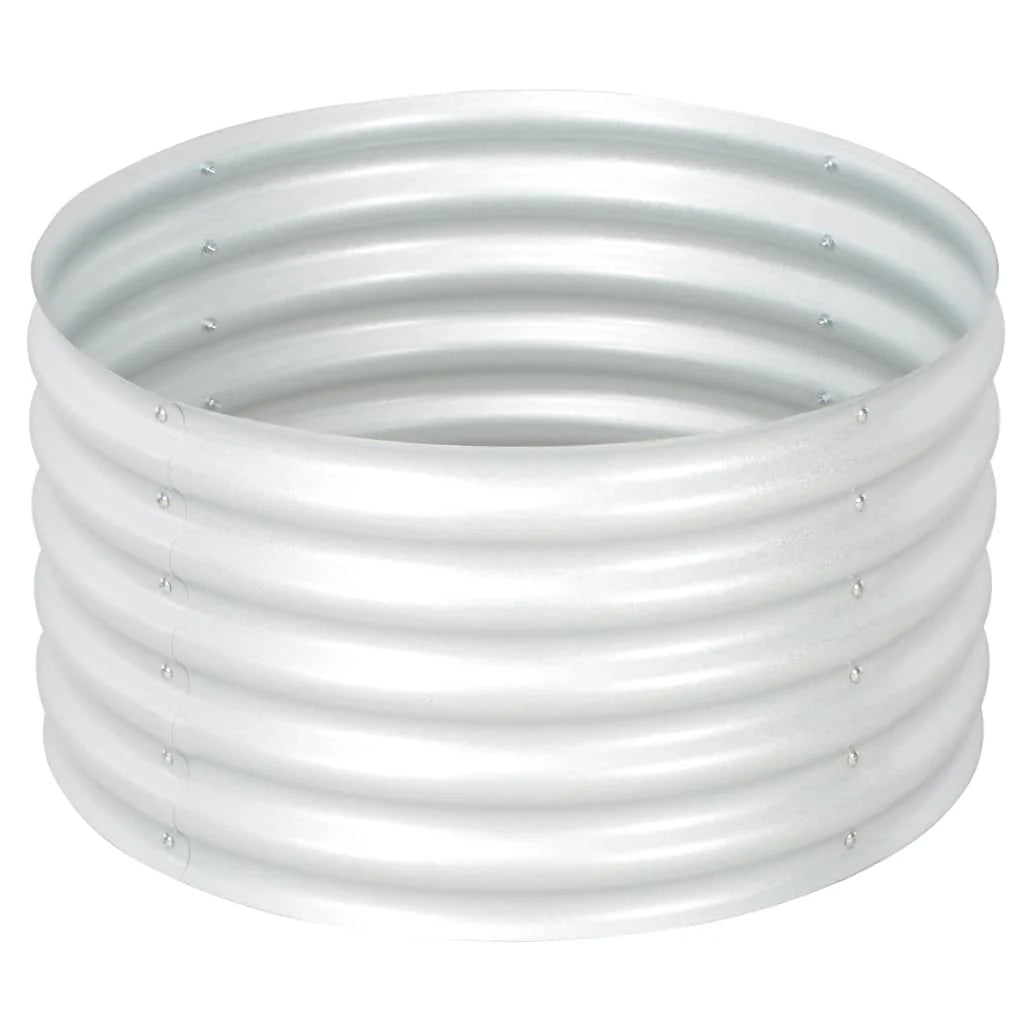 Fioriera aiuola rialzata piante fiori giardino 80 x 80 x 44 cm acciaio zincato argento 02_0001081