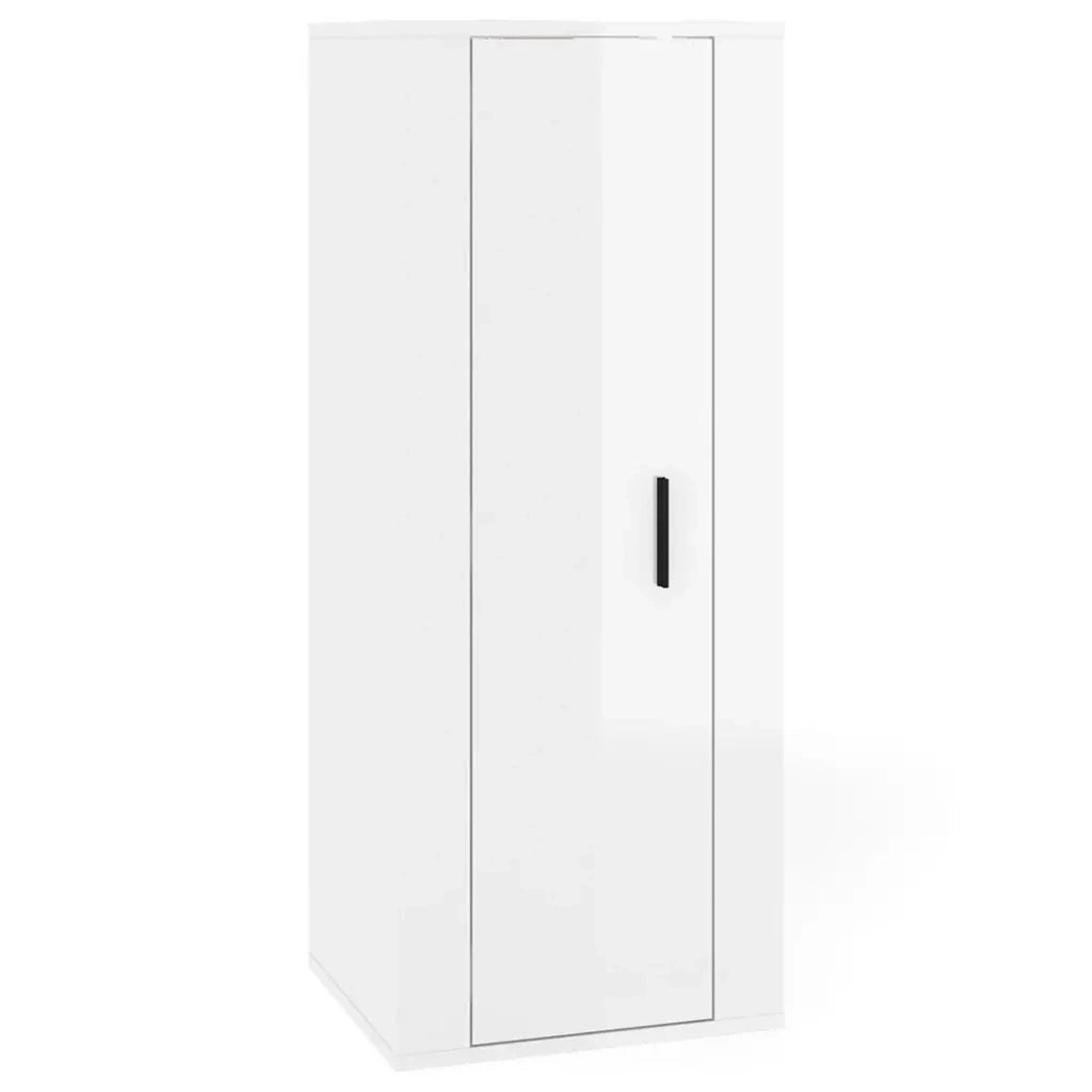 Mobile Porta TV a Parete Bianco Lucido 40x34,5x100 cm 816682
