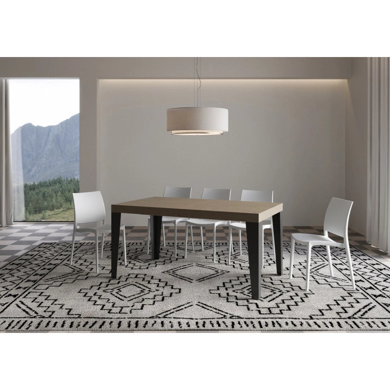 Tavolo allungabile 160/420x90 cm Flame Premium telaio Antracite - Tortora
