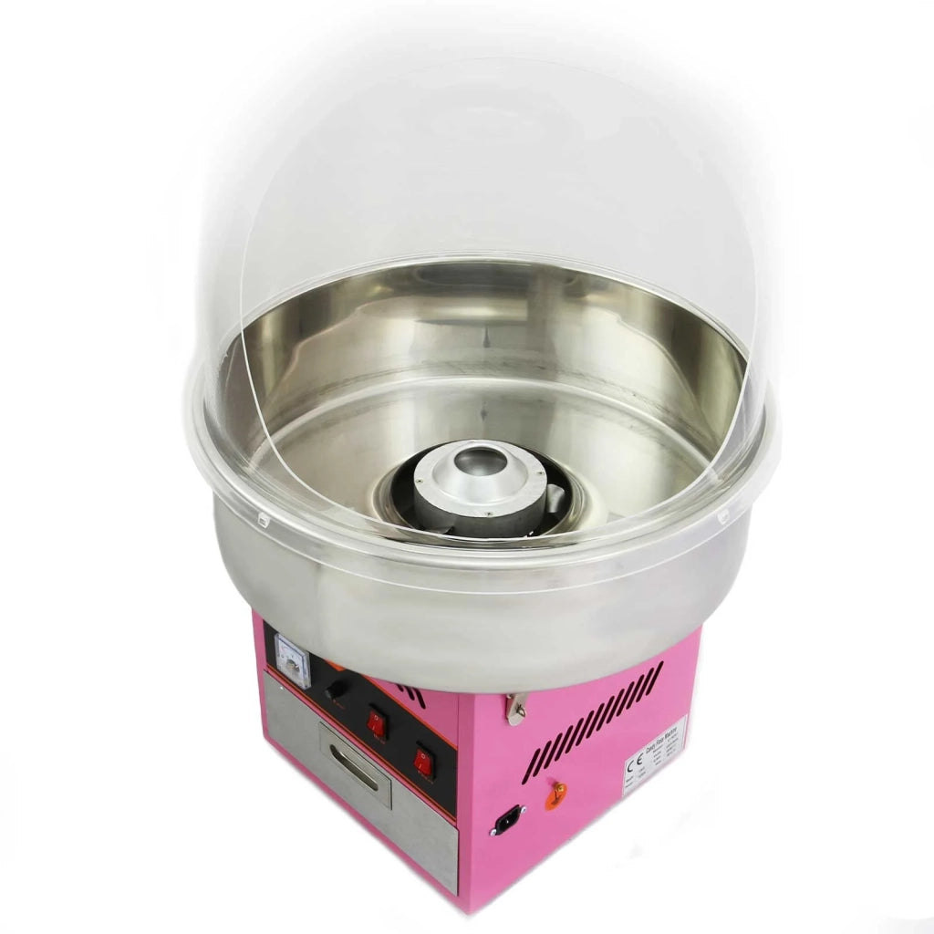 Macchina Zucchero Filato Rosa Retrò 50 cm Acciaio Inox