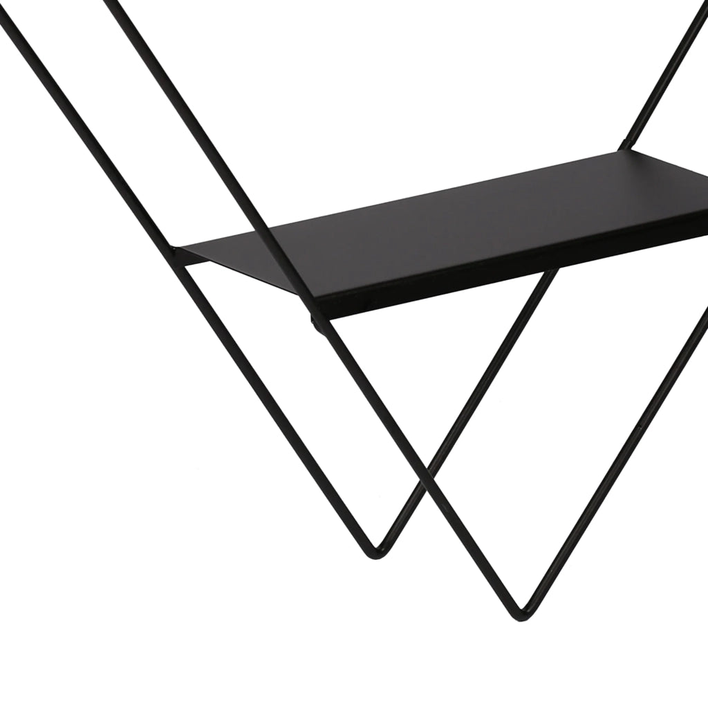 Scaffale dal design senza tempo per soggiorno/camera da letto contenitore metallico a forma di diamante da parete 66 x 50 x 9 cm nero 03_0011268