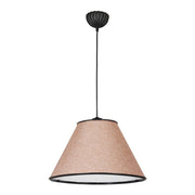 Lampada a Sospensione 'Clitheroe' con 1 Fonte Luce Lampadario Pendente con Paralume Conico Troncato - Rosa / Beige -