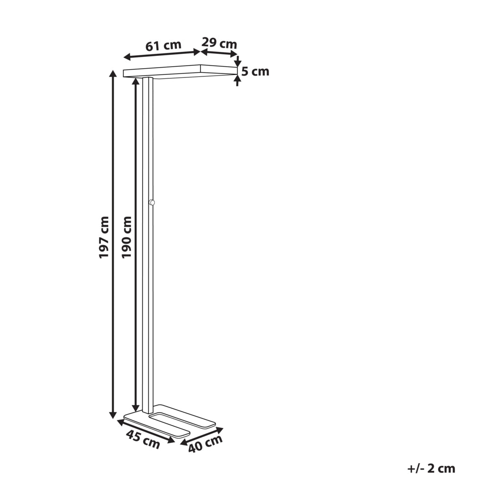 Lampada da terra a LED in metallo argentato con interruttore 197 cm soggiorno camera da letto