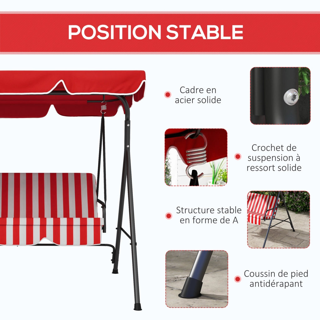 Divano da Giardino 3 Posti con Cuscini ¨C Minimal ¨C Nero, Grigio, Polipropilene, Acciaio