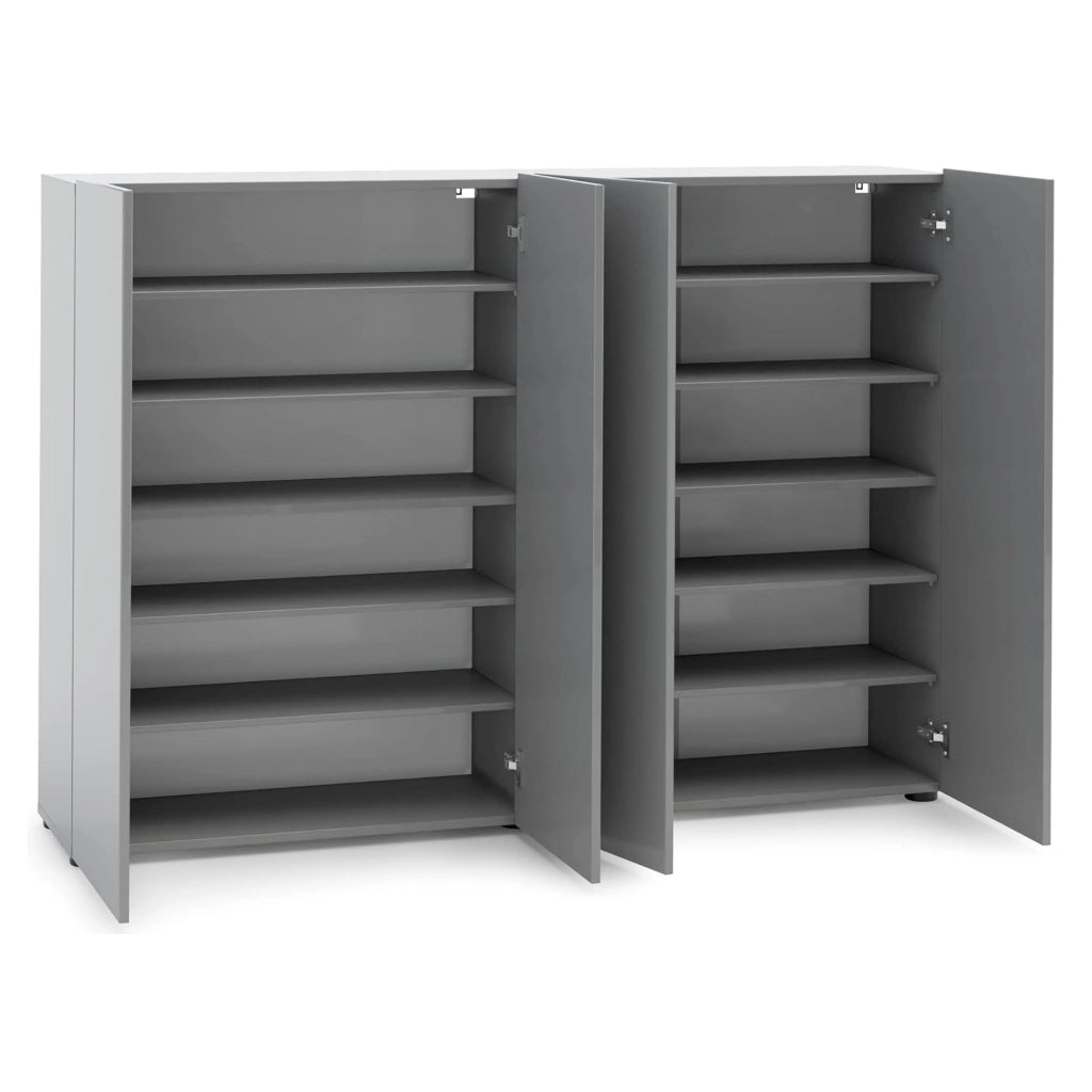 Scarpiera Abdul, Mobile portascarpe, Armadio da ingresso multiuso, Mobiletto per calzature, Made in Italy, 160x34h115 cm, Grigio