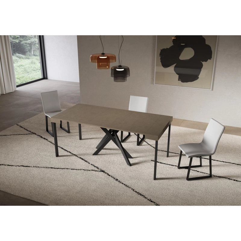 Consolle allungabile 90x40/300 cm Saki telaio Antracite - Tortora
