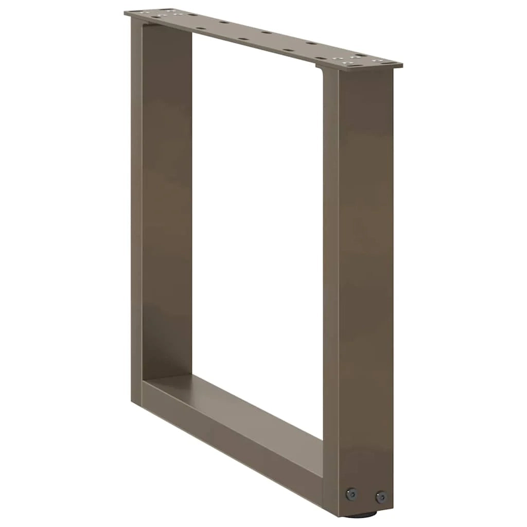 Set di 2 gambe regolabili per tavolino da caffè a forma di U 50 x 43 cm dal design moderno in acciaio naturale 02_0057399
