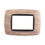 Placca Plastica Bombata Serie Space 3P Colore Legno Scuro Compatibile Con Bticino Living International