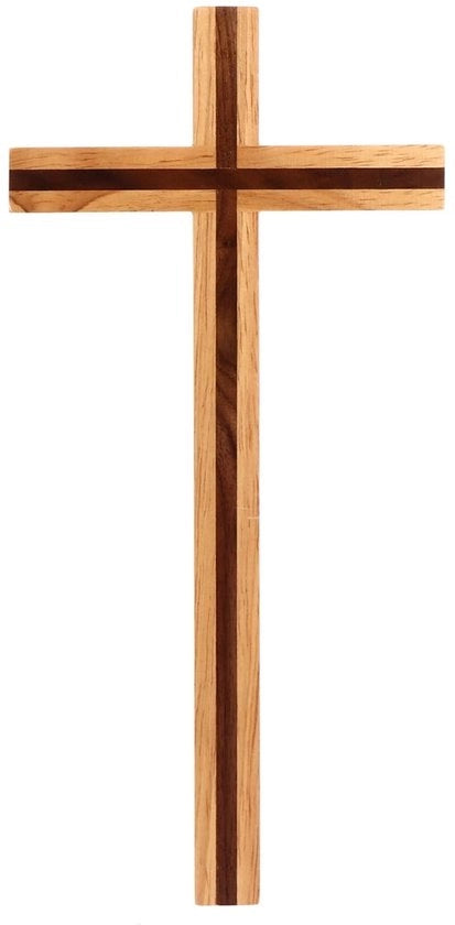 Decorazione di Pasqua in legno - Manufatto a mano - Dimensioni 25x13x2 cm - Superficie liscia - Decorazione di croce in legno