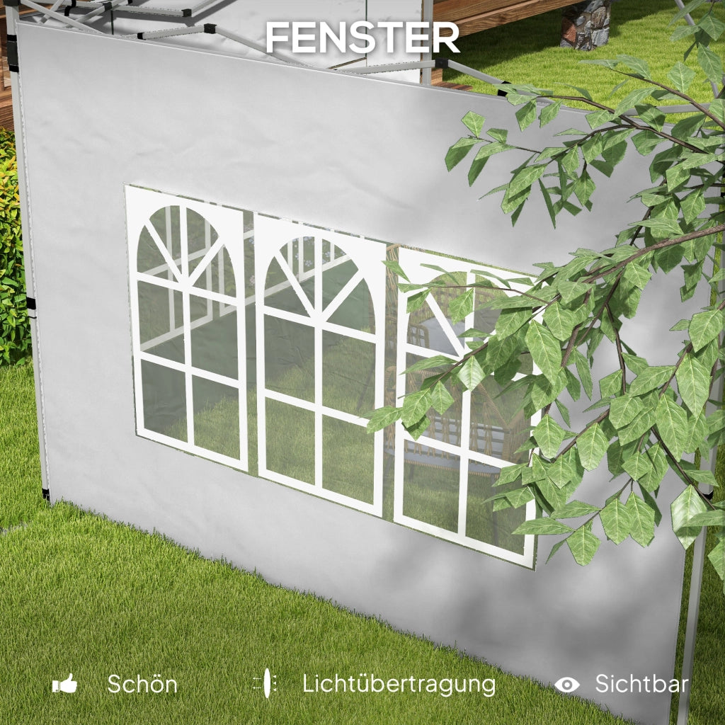 Set di Pareti Laterali per Gazebo 3x3/3x4 m con Finestra ¨C zephmum ¨C Grigio Chiaro