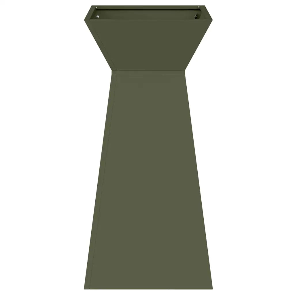 2 pz Fioriere | Cassetta per fiori | Vaso a Pilastro Oliva 35 x 35 x 73 cm