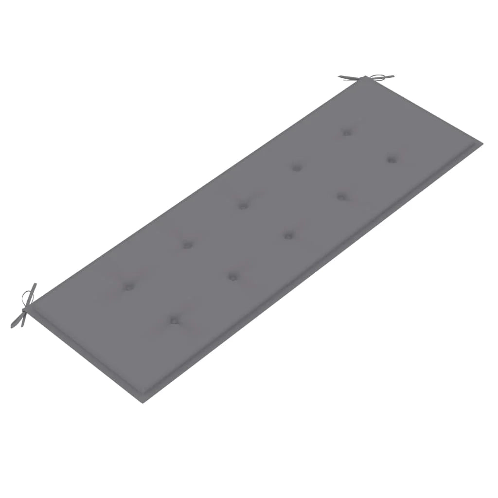 Panca da giardino mobili da esterno per patio mobili da terrazza con cuscino grigio 150 cm legno massello di teak 02_0011072