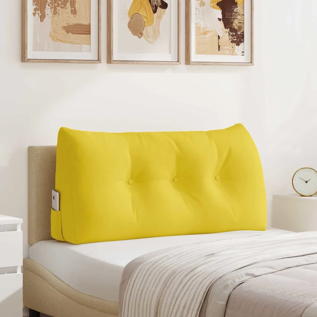 Cuscino per Schiena | Cuscino dorsale Giallo Chiaro 100 x 24 x 50 cm Tessuto
