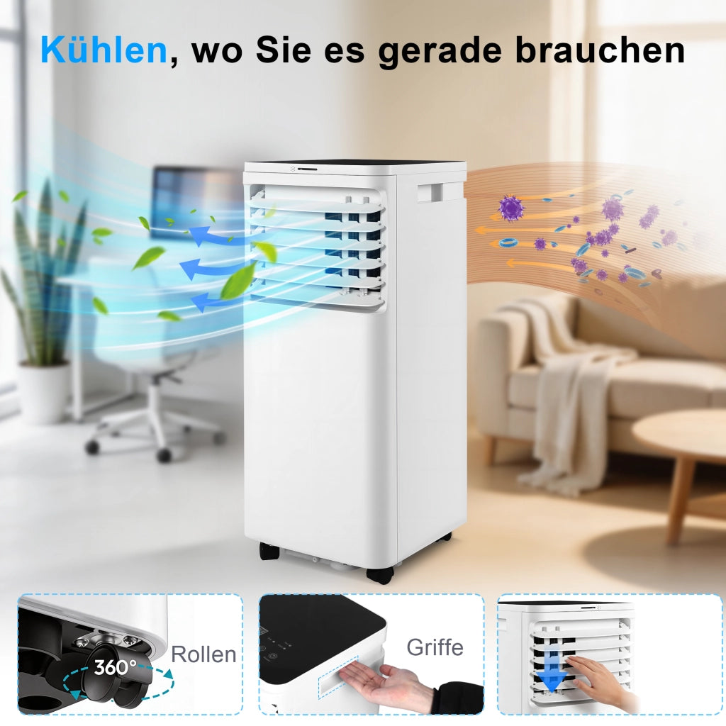 ZMH Condizionatore portatile 3 in 1 9000BTU con raffreddamento e ventilazione modalità notturna silenziosa adatto