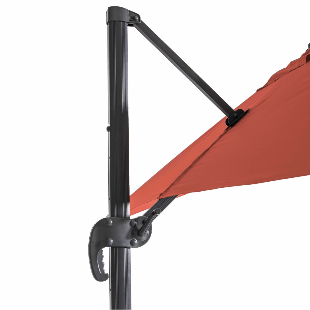 Oviala - Ombrellone sporgente 3x4m in alluminio terracotta