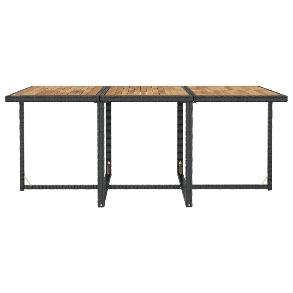 Set da Pranzo da Giardino 11 pz Polyrattan e Legno Acacia Nero 42531