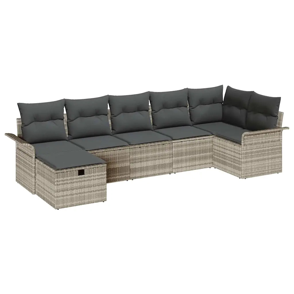 Set Divano da Giardino 7 pcs Grigio chiaro polyrattan 3358901