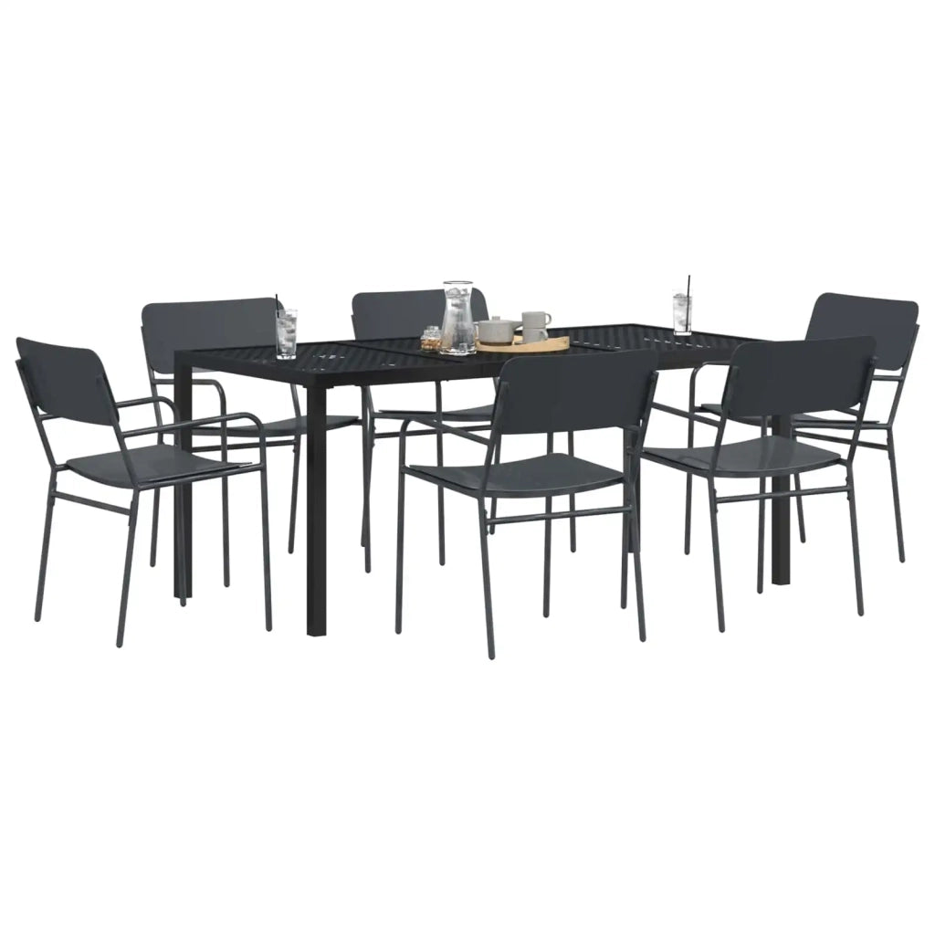 Set Mobili da Esterno 7 pz Antracite Acciaio 3422873